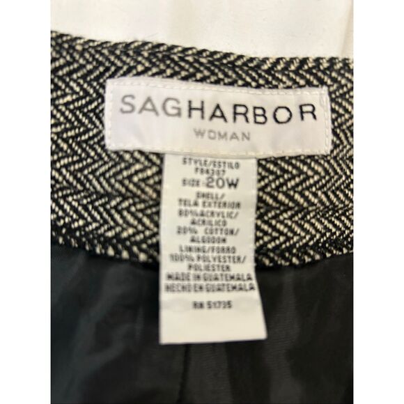 Sag harbor Herringbone black white woman's pants 20 w pants gray organic inspira - Picture 7 of 9